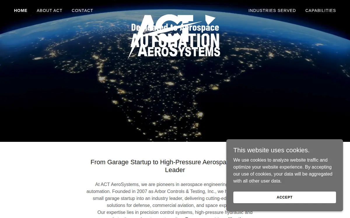 Homepage of Arbor Controls & Testing, INC