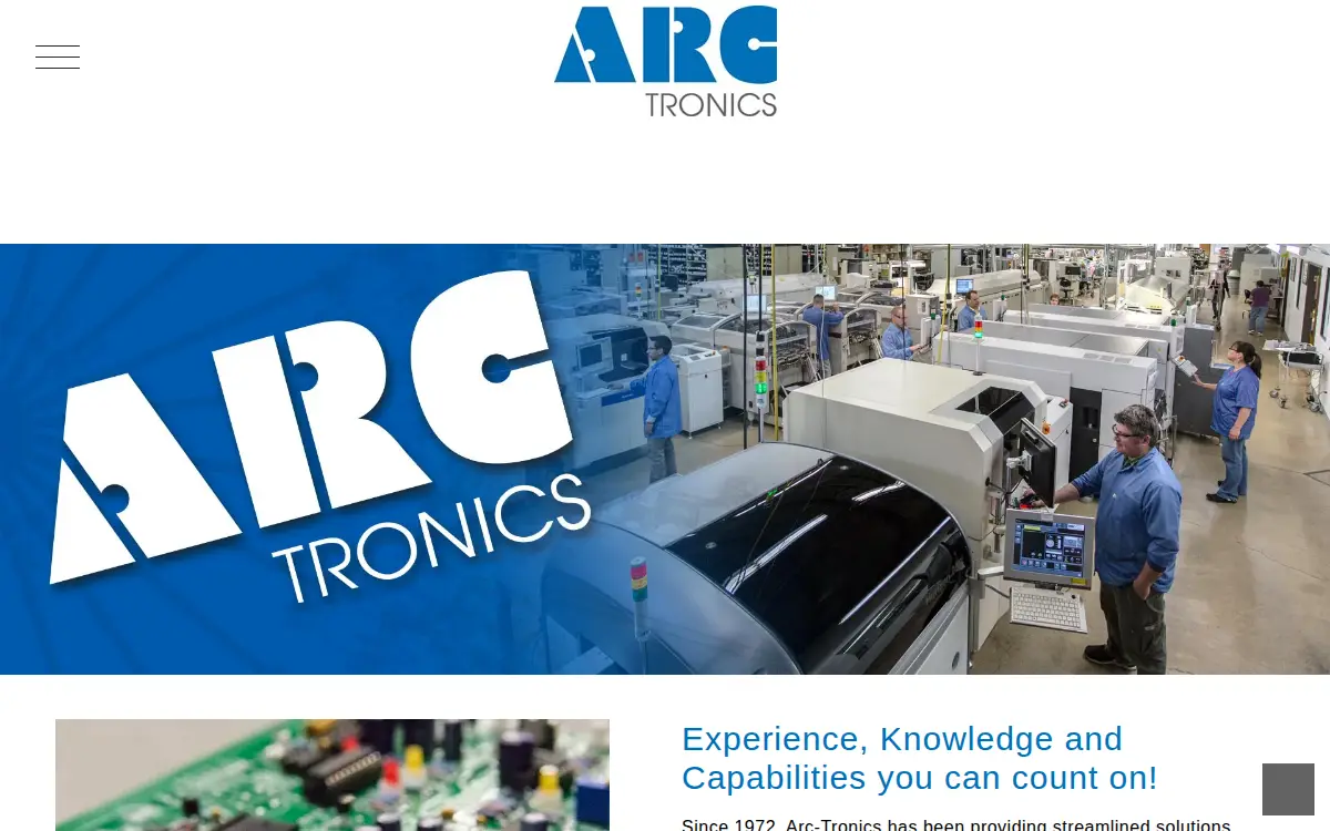 Homepage of Arc-tronics INC