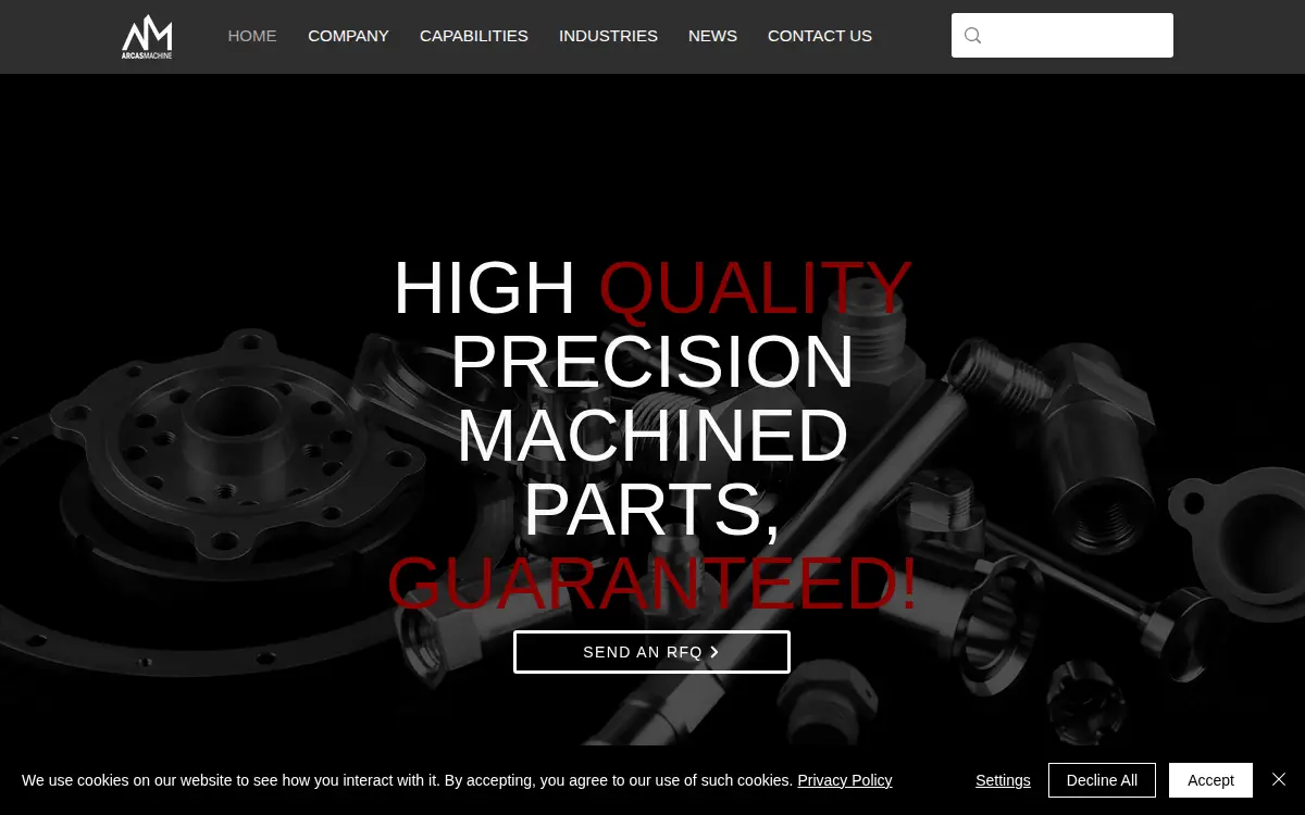 Homepage of Arcas Machine INC