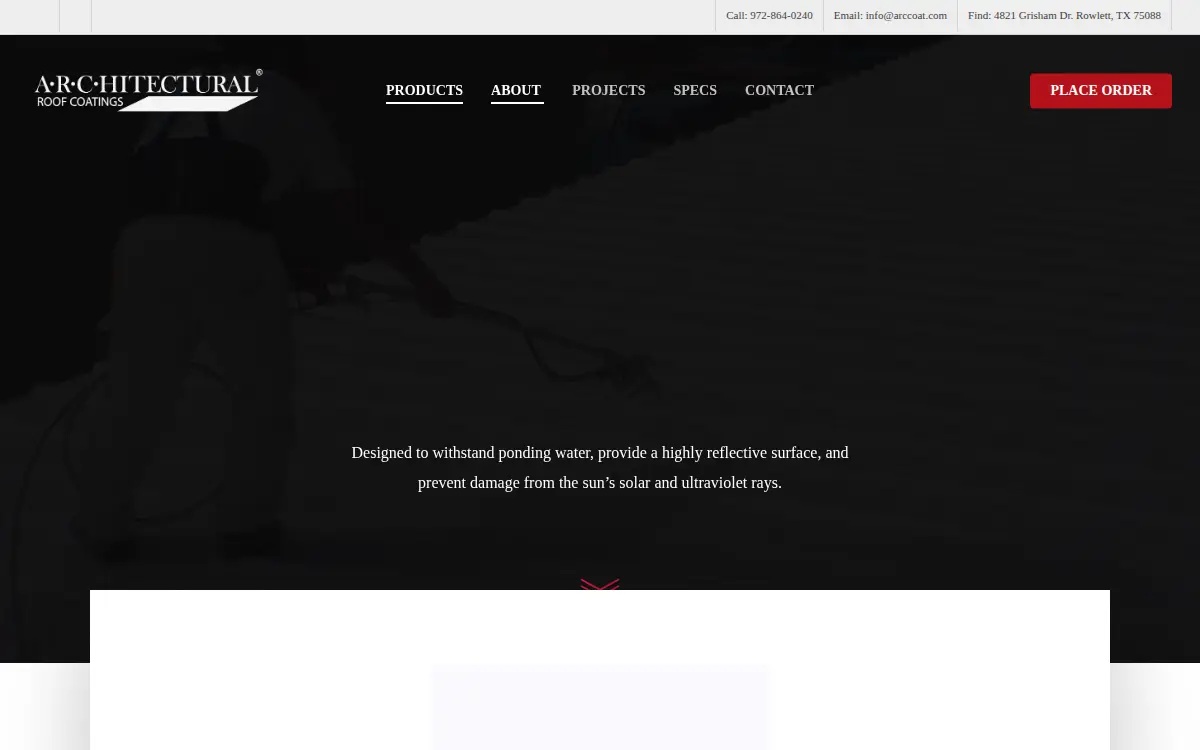 Homepage of Ace Roof Coatings, INC