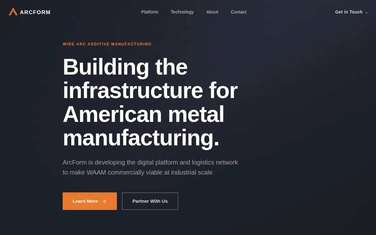 Homepage of Arcform INC
