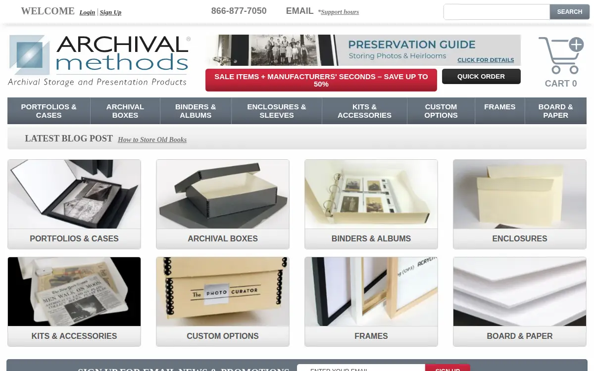 Homepage of Archival Methods, LLC