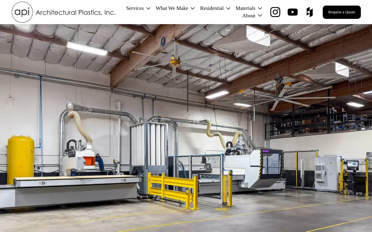 Homepage of Architectural Plastics, INC.