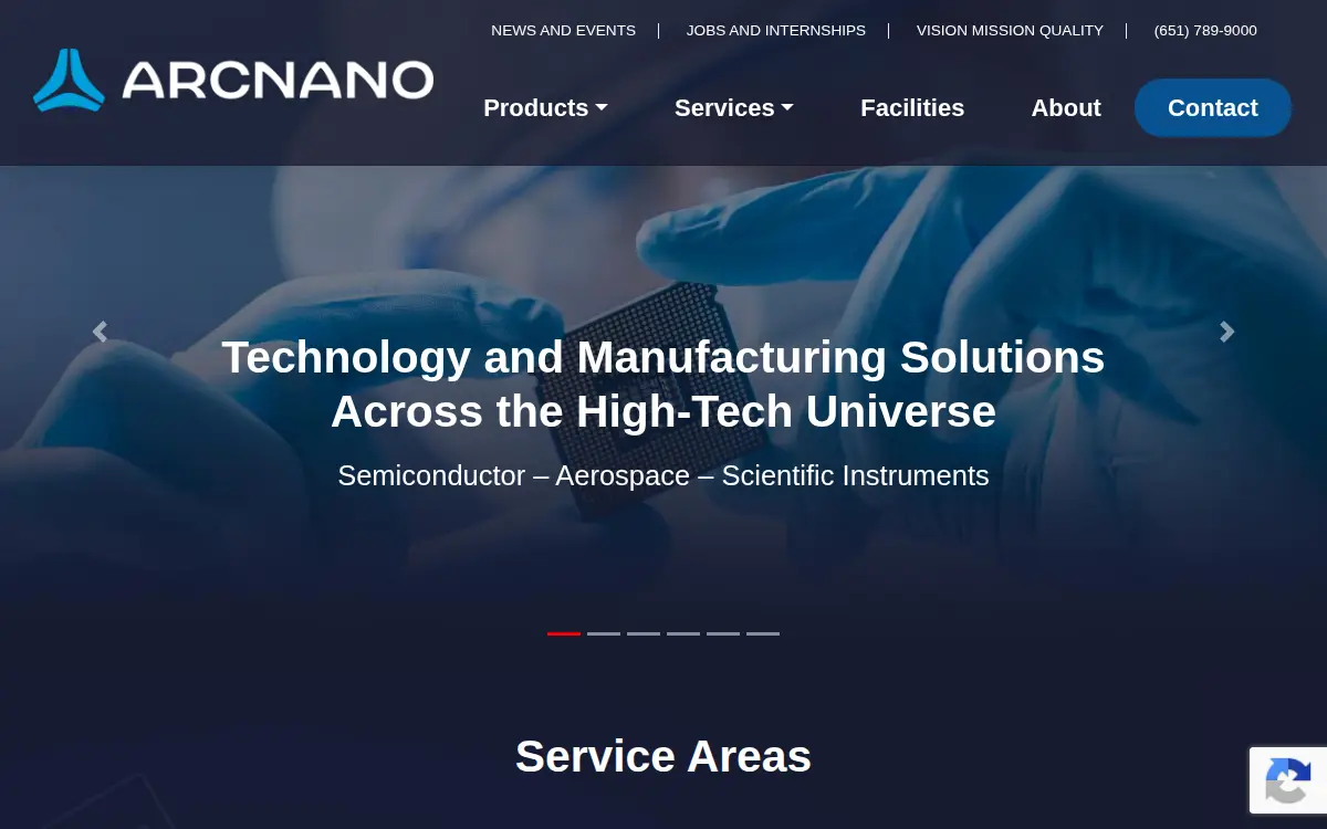 Homepage of Arcnano, INC.