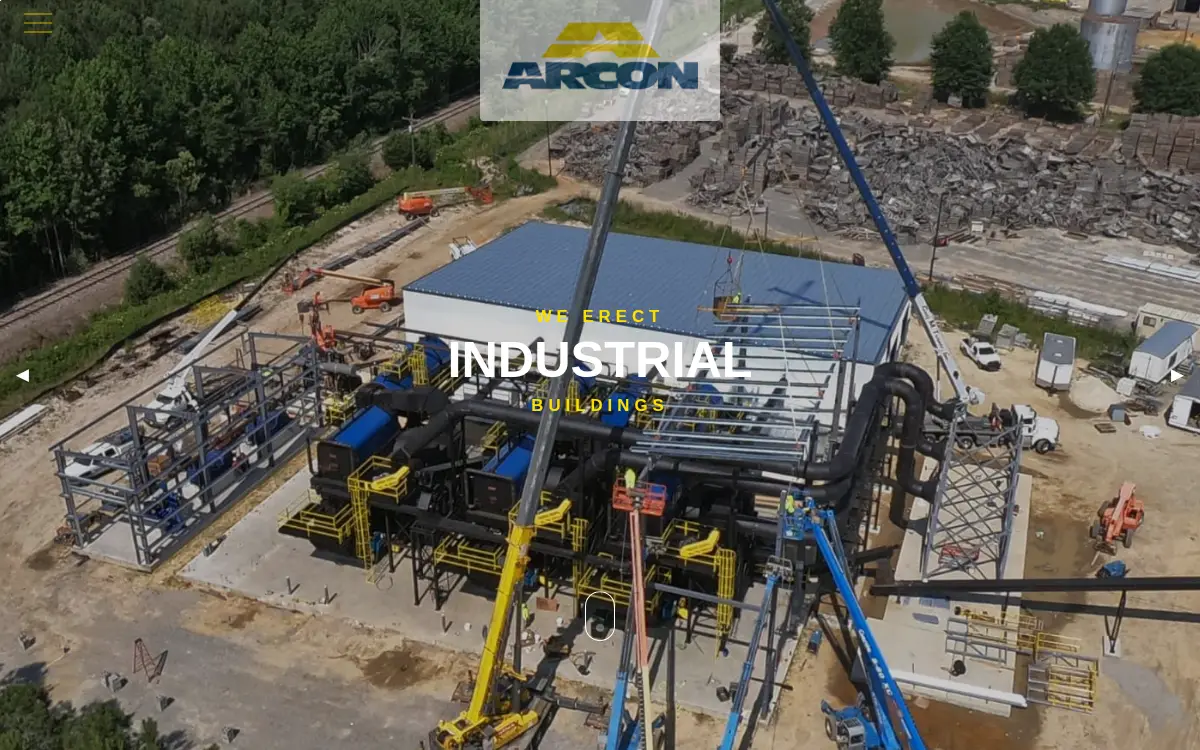 Homepage of Arcon Construction, LLC