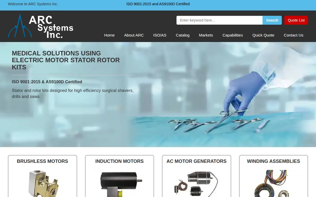 Homepage of Arc Systems INC