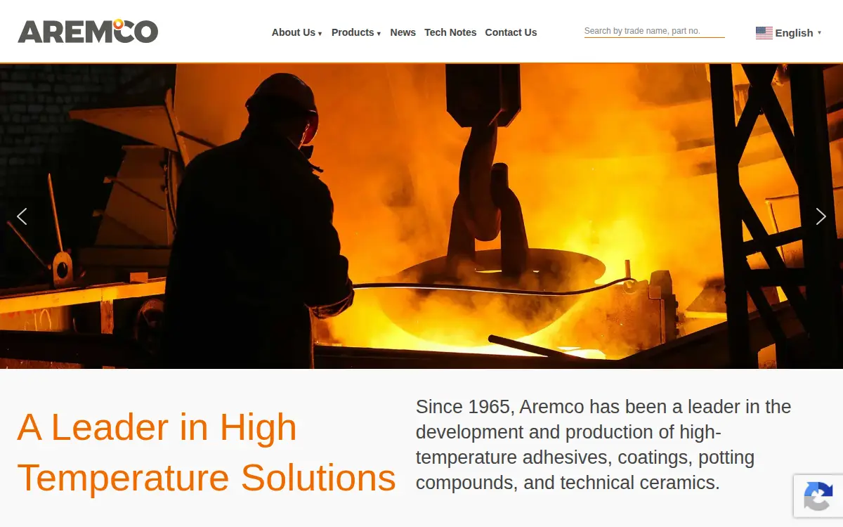 Homepage of Aremco Products INC