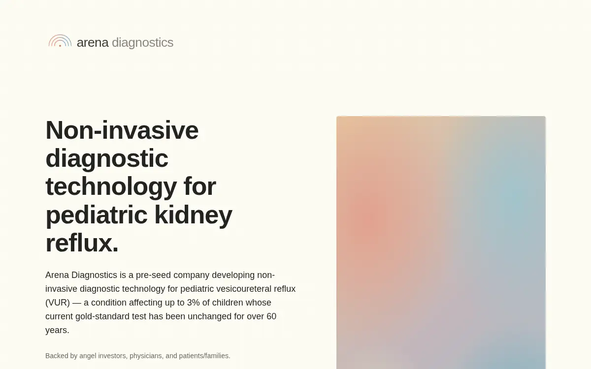 Homepage of Arena Diagnostics, INC.