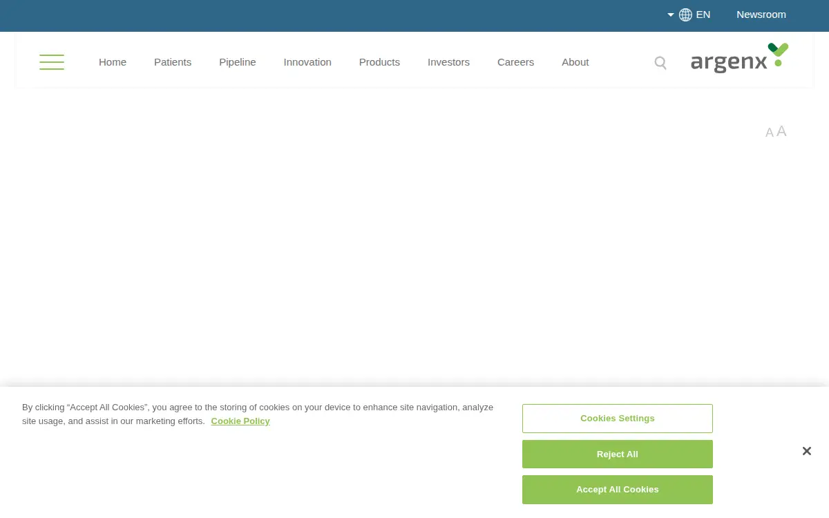 Homepage of Argenx Us, INC
