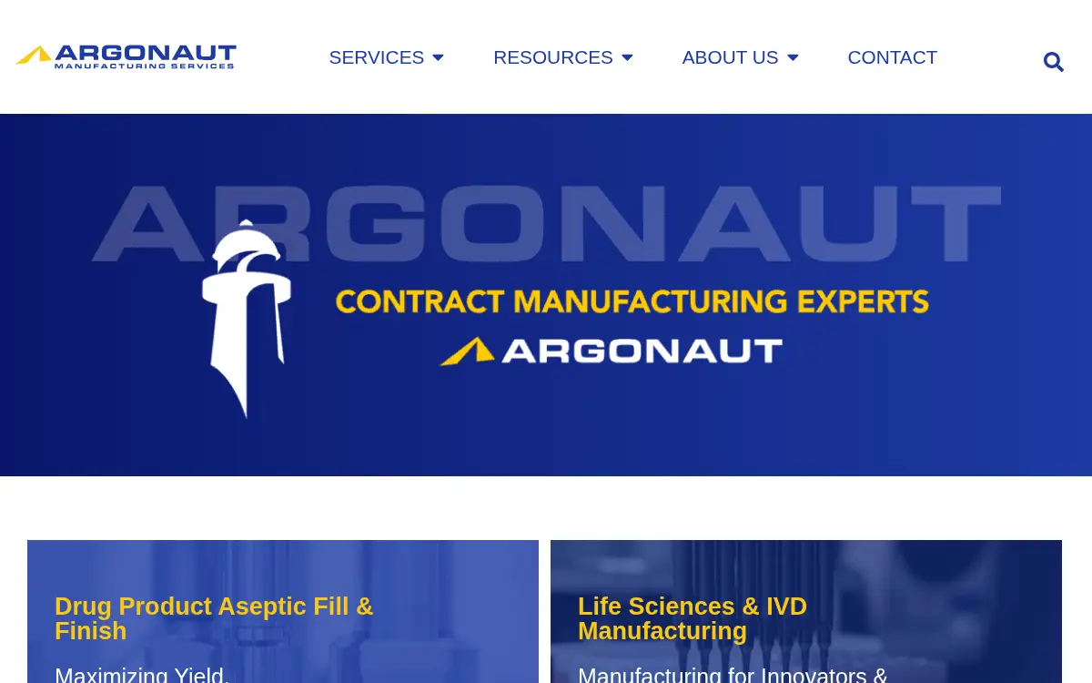Homepage of Argonaut Manufacturing Services, INC.