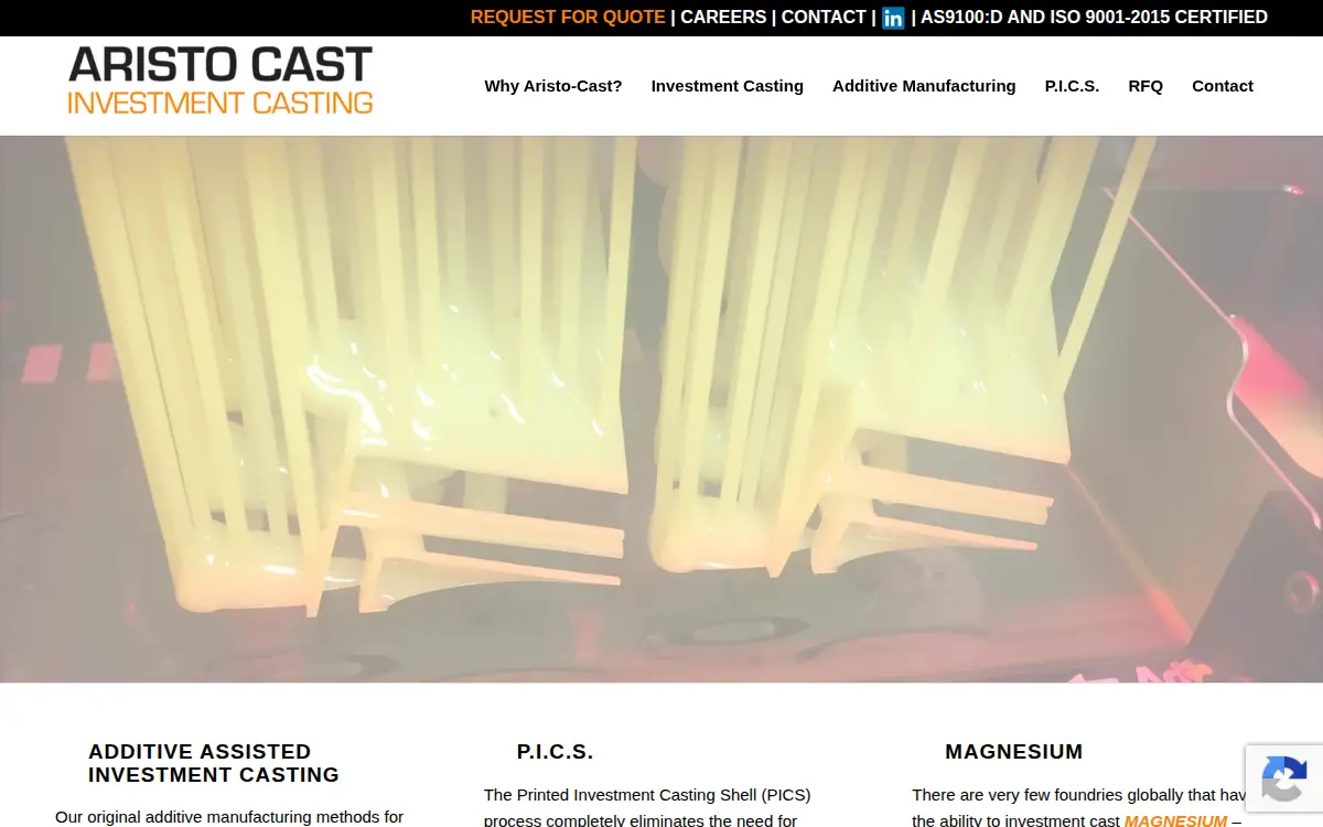 Homepage of Aristo-cast, INC.