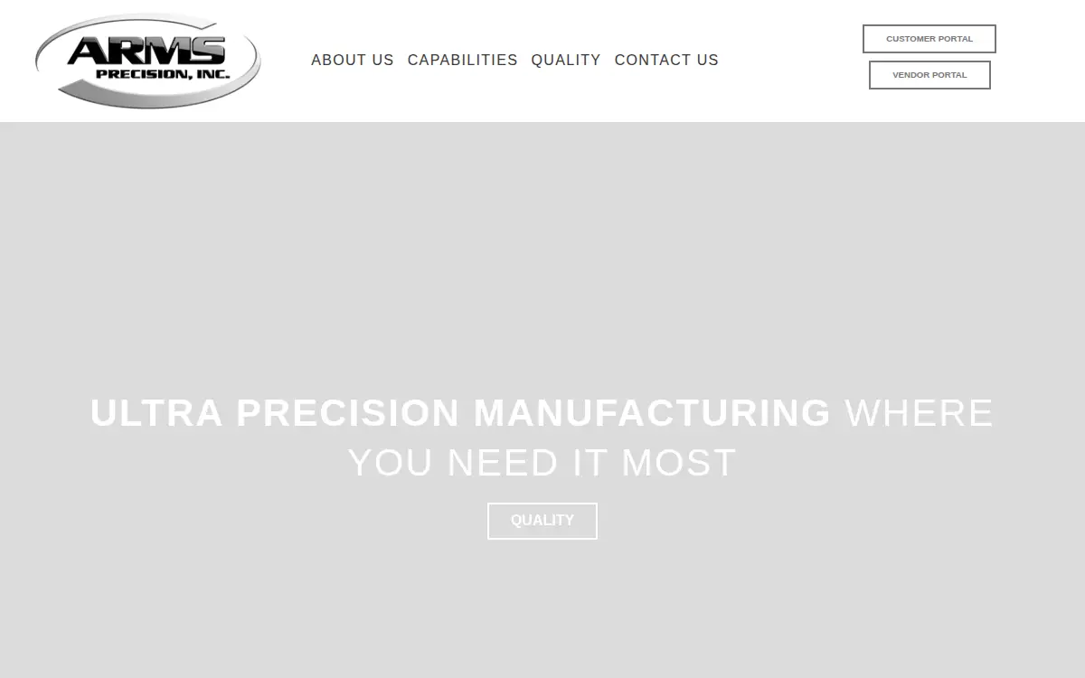 Homepage of Arms Precision, INC.