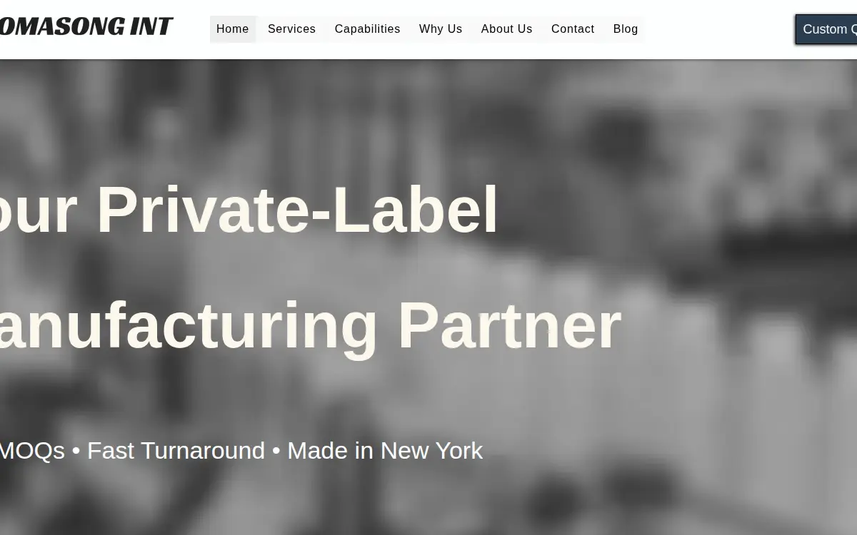 Homepage of Aromasong Manufacturing CORP