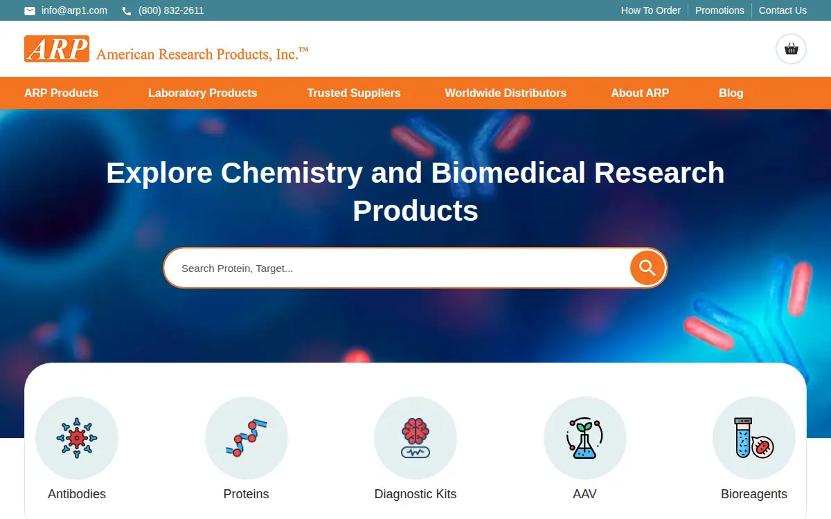 Homepage of American Research Products, INC