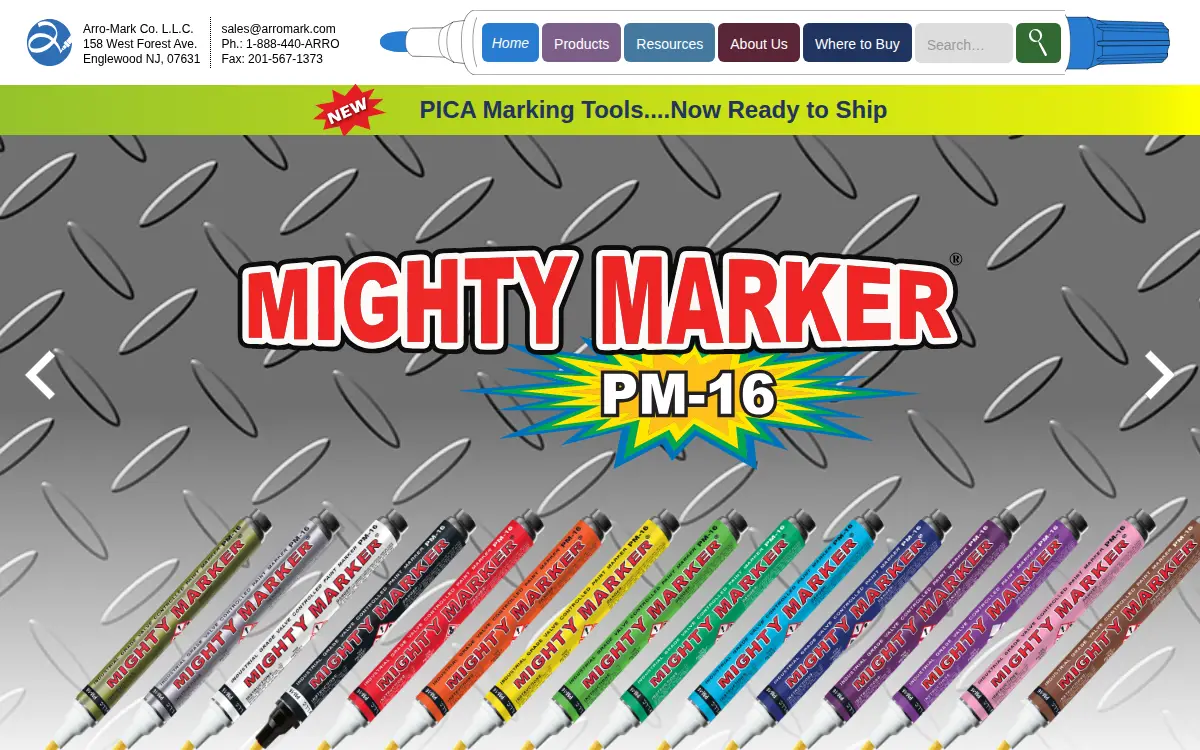 Homepage of Arro-mark Company LLC