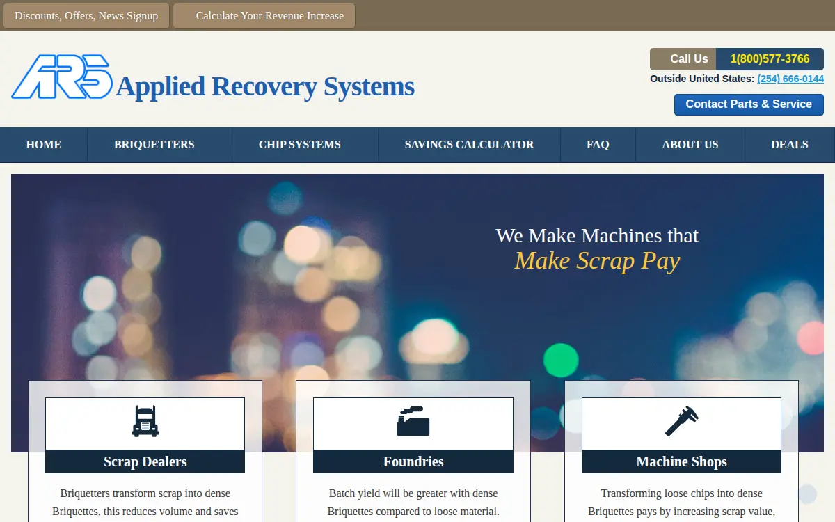 Homepage of Applied Recovery Systems I, LLC