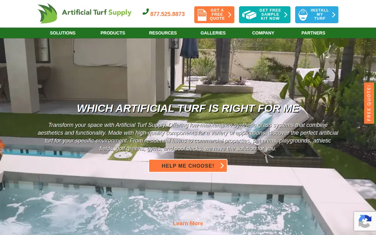 Homepage of Artificial Turf Supply LLC