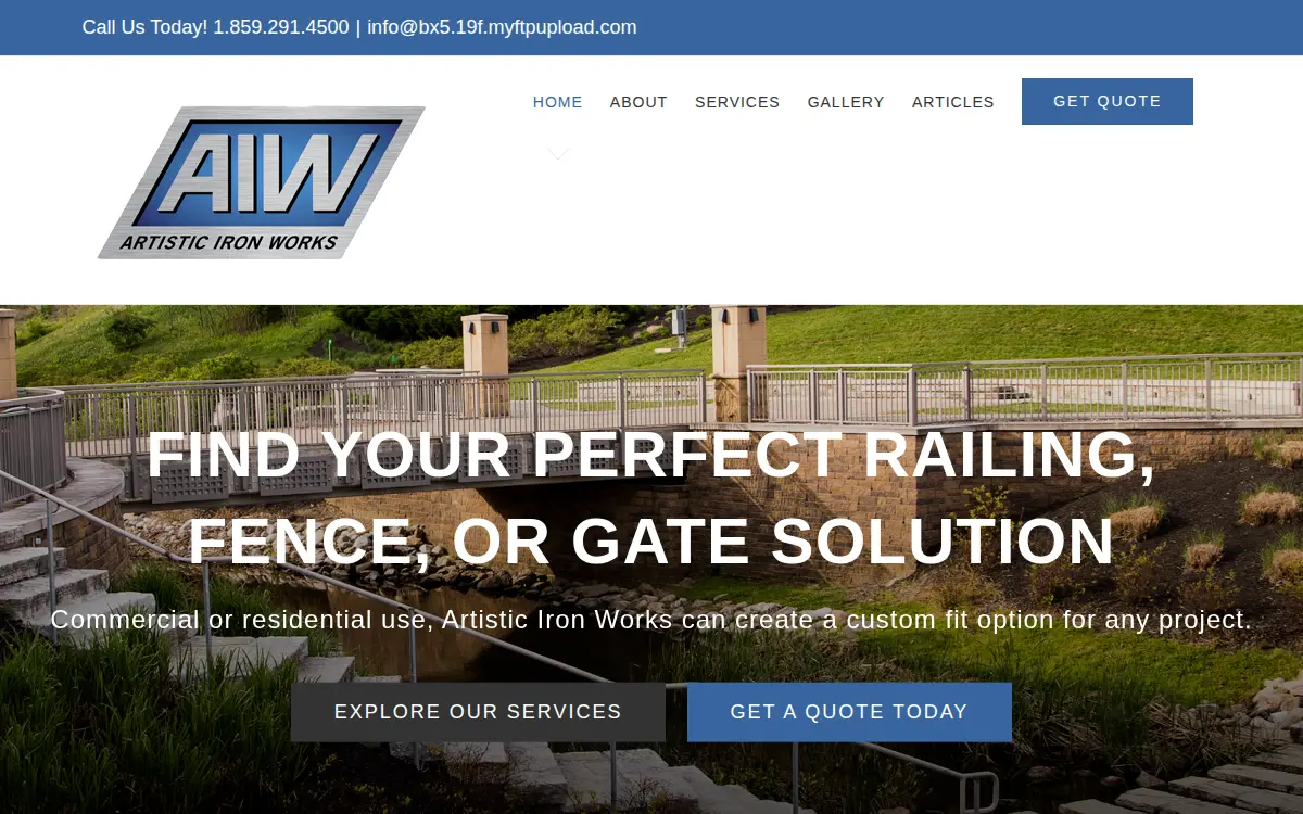 Homepage of Wilder Iron Works LLC