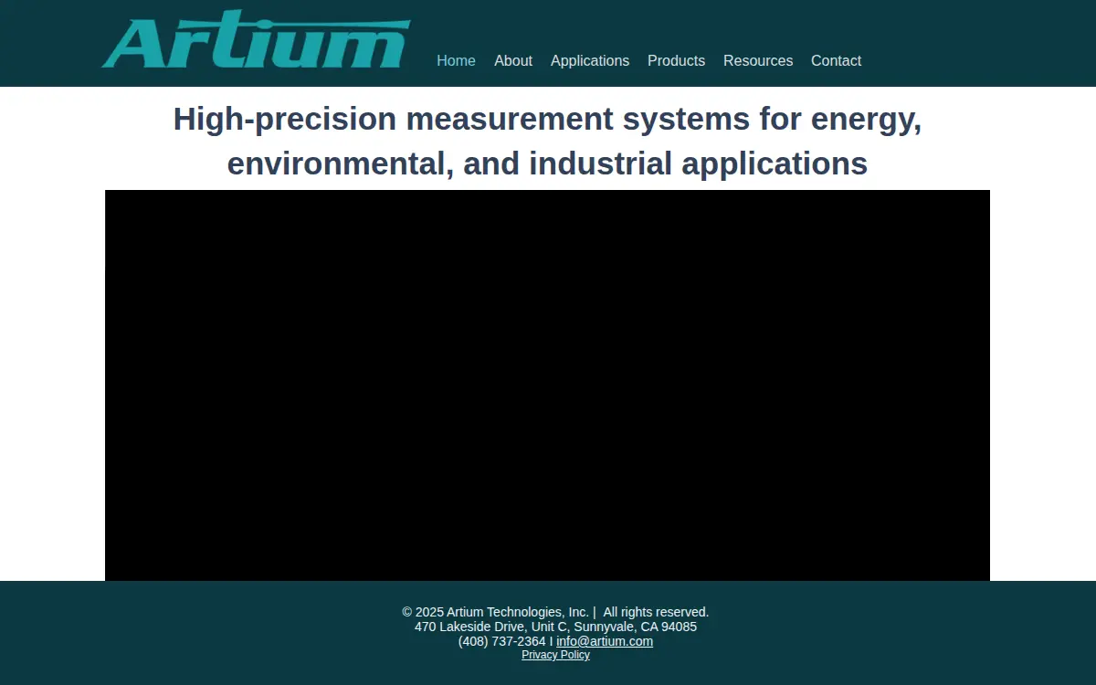 Homepage of Artium Technologies, INC.