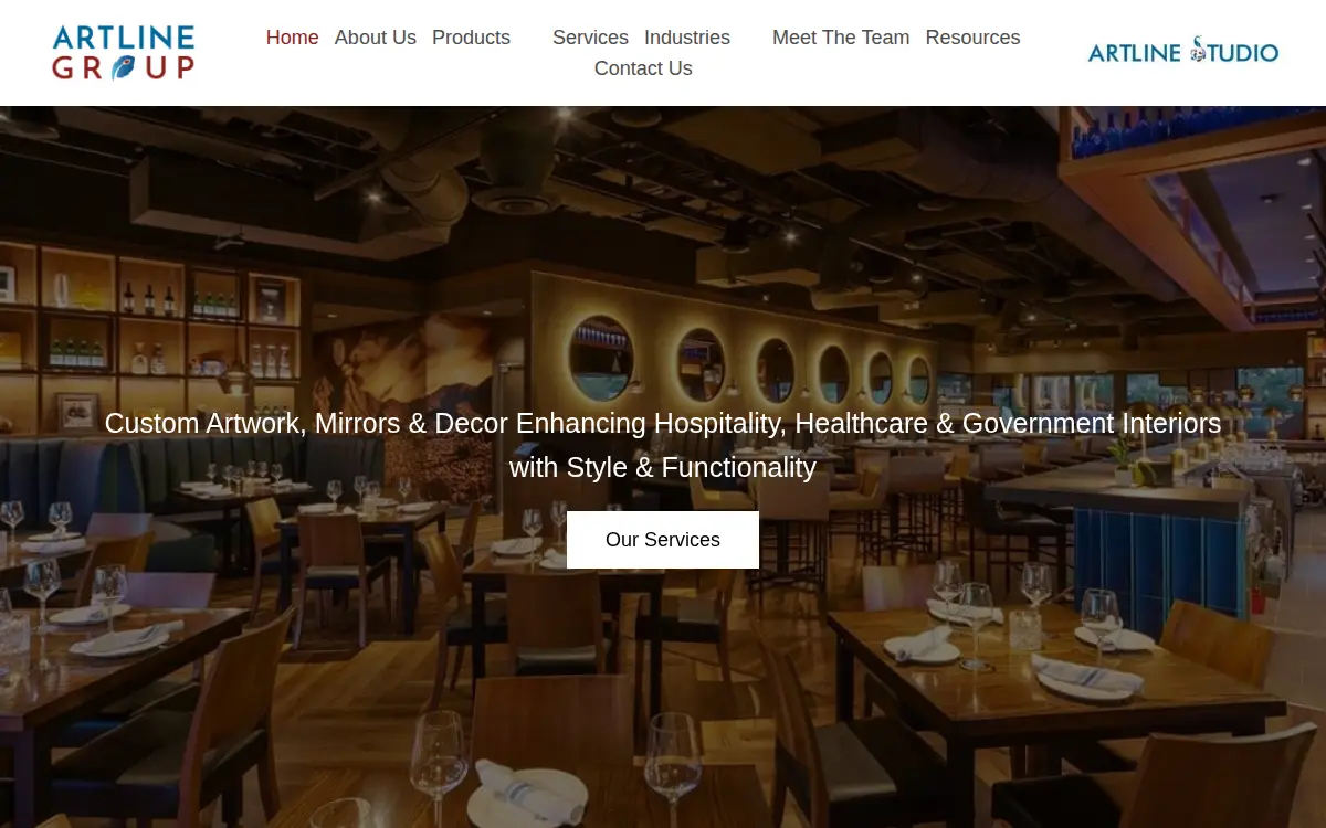 Homepage of Art Line Wholesalers, INC