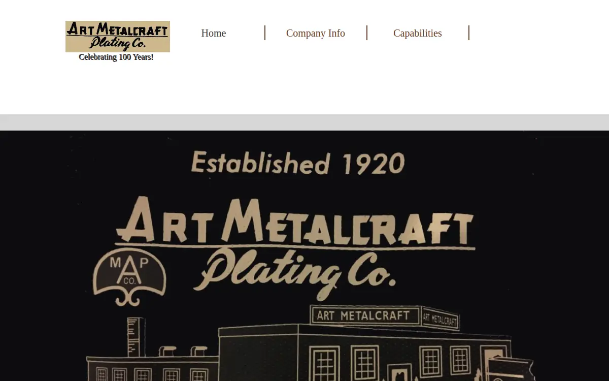 Homepage of Art Metalcraft Plating Co., INC.