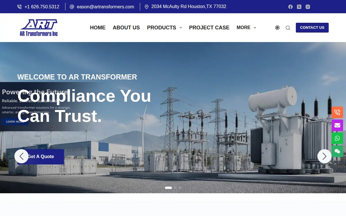 Homepage of Ar Transformers INC
