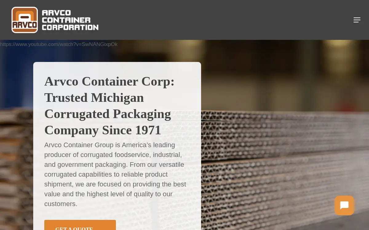 Homepage of Arvco Container Corporation