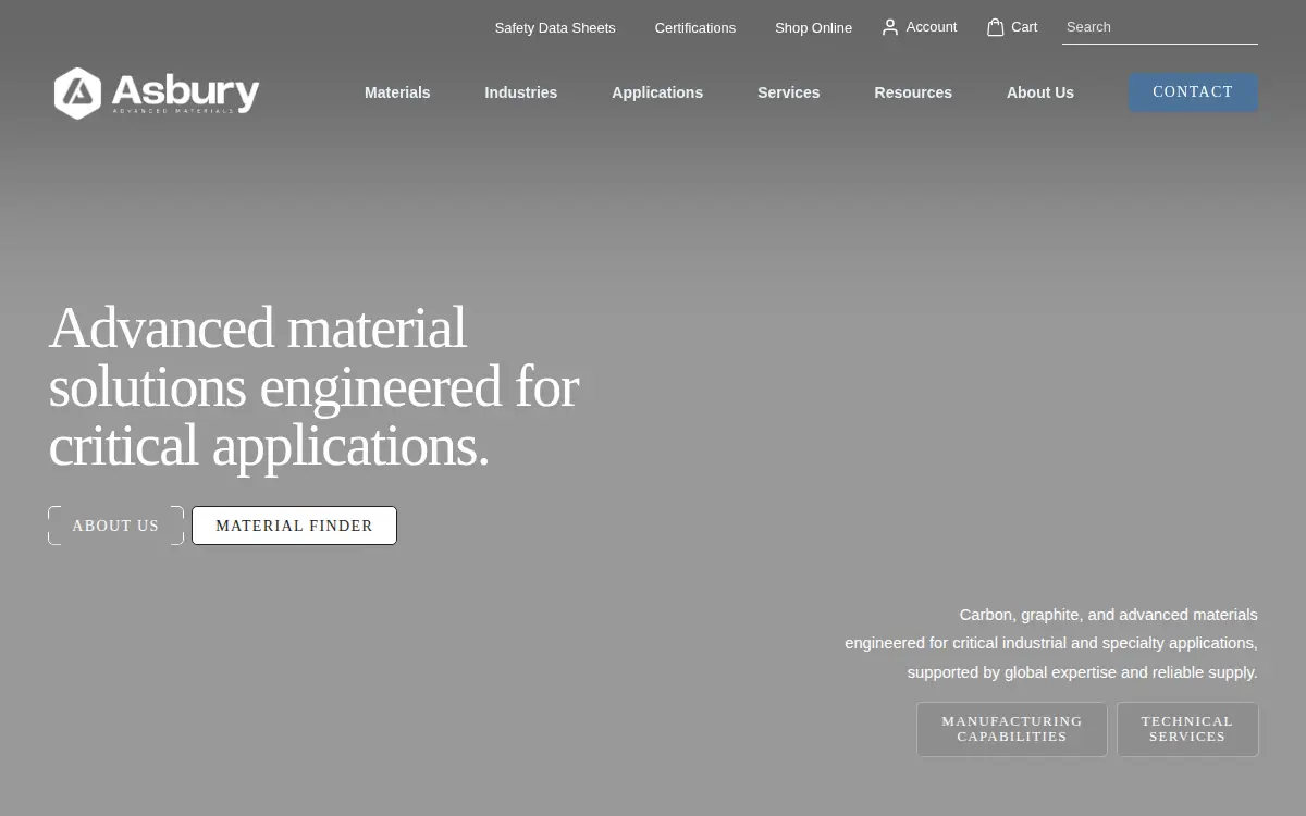 Homepage of Asbury Graphite Mills INC