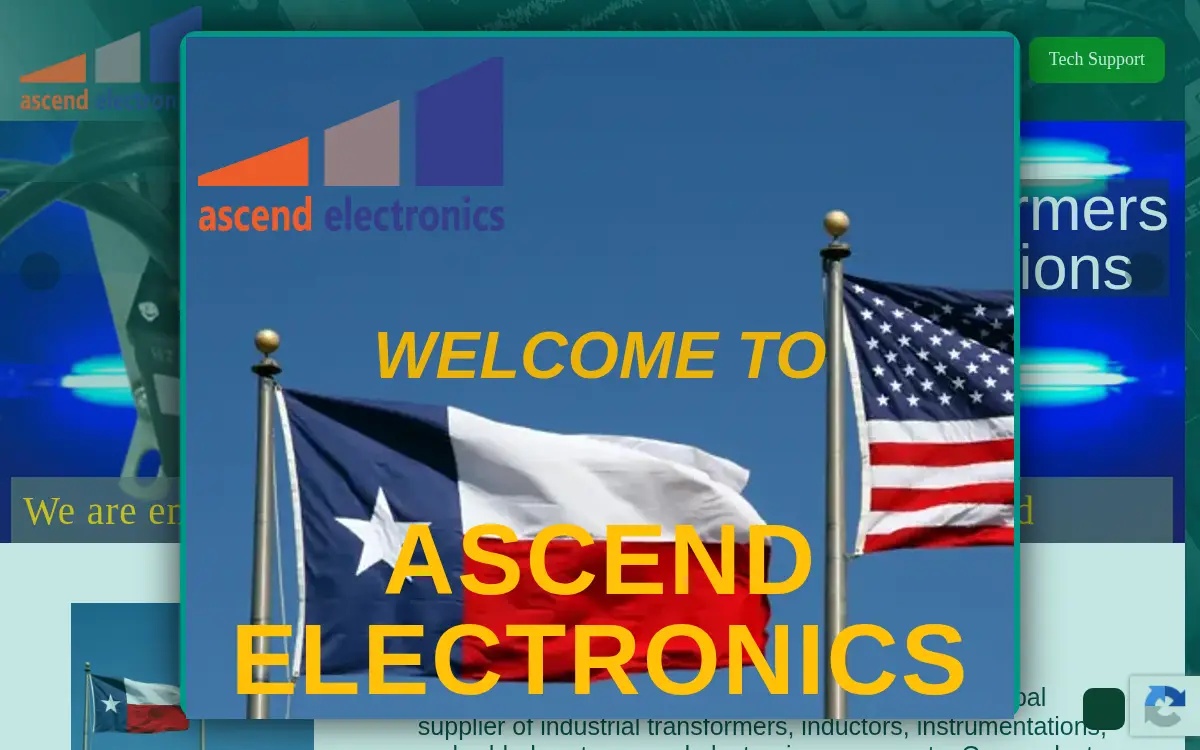 Homepage of Ascend Electronics INC