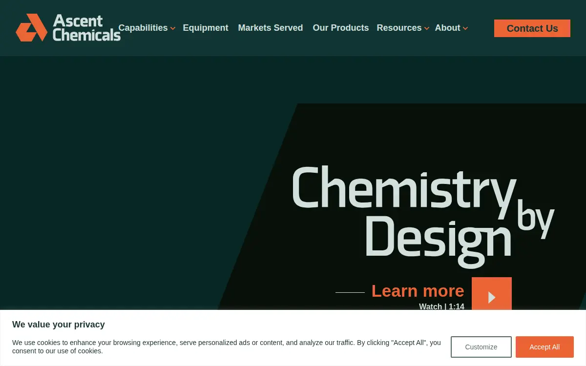 Homepage of Ascent Chemicals Danville, INC.