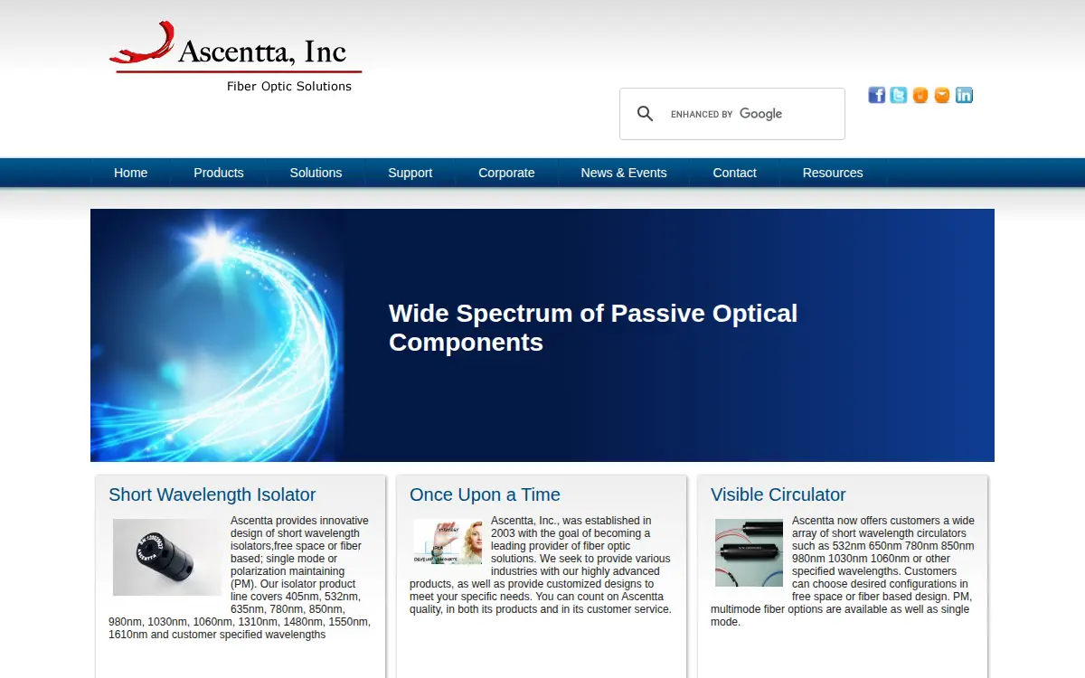 Homepage of Ascentta INC