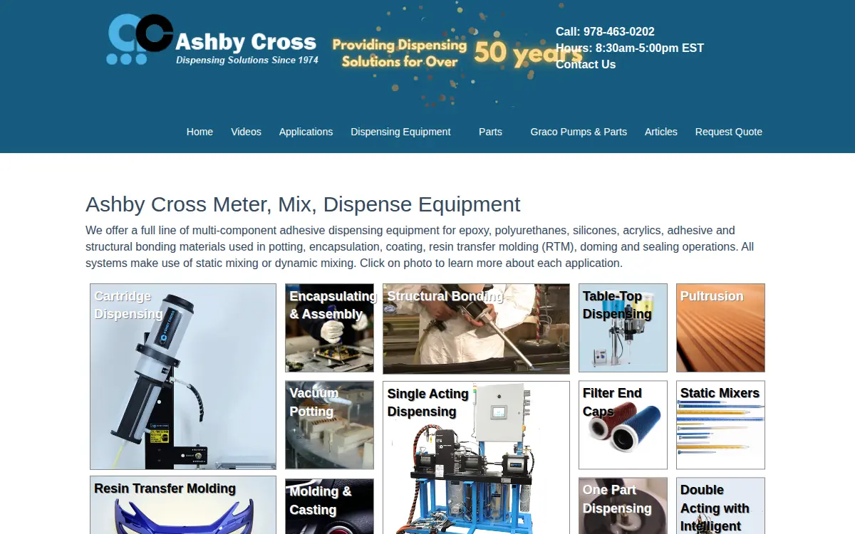 Homepage of Ashby Cross Company, INC.