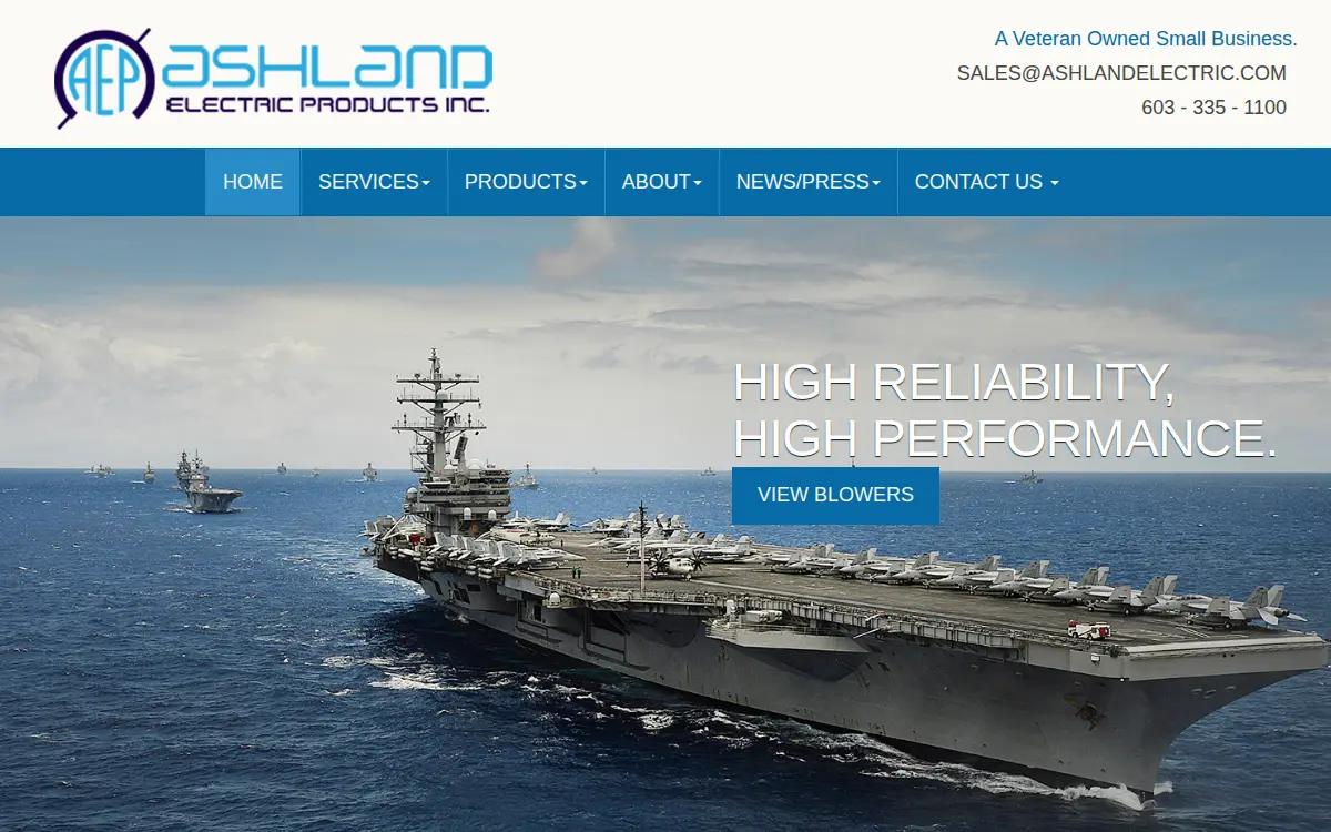 Homepage of Ashland Electric Products INC