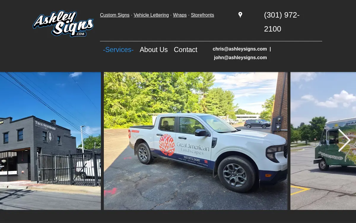 Homepage of Dave Ashley Signs & Banner, INC.
