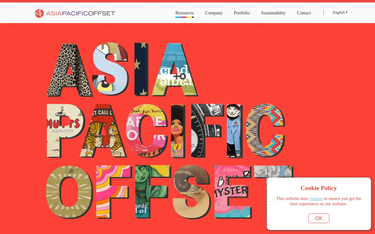 Homepage of Asia Pacific Offset INC.