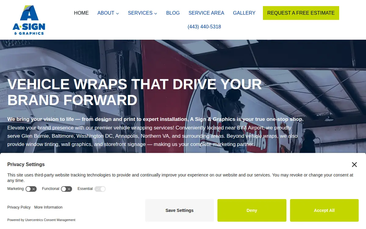 Homepage of A - Sign & Graphics, INC