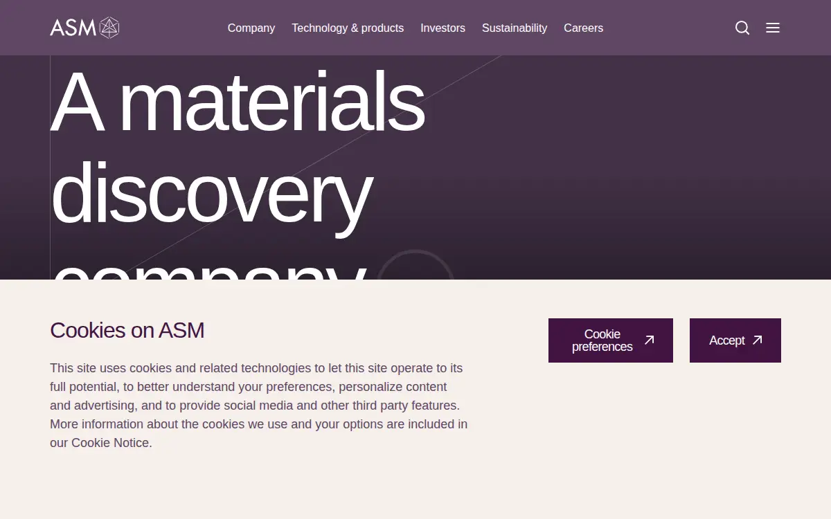 Homepage of Asm America INC