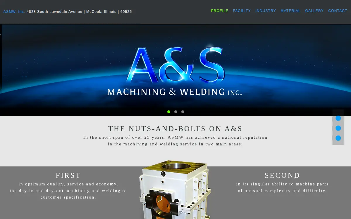 Homepage of A & S Machining & Welding, INC