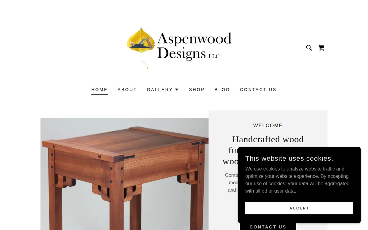 Homepage of Aspenwood Designs LLC