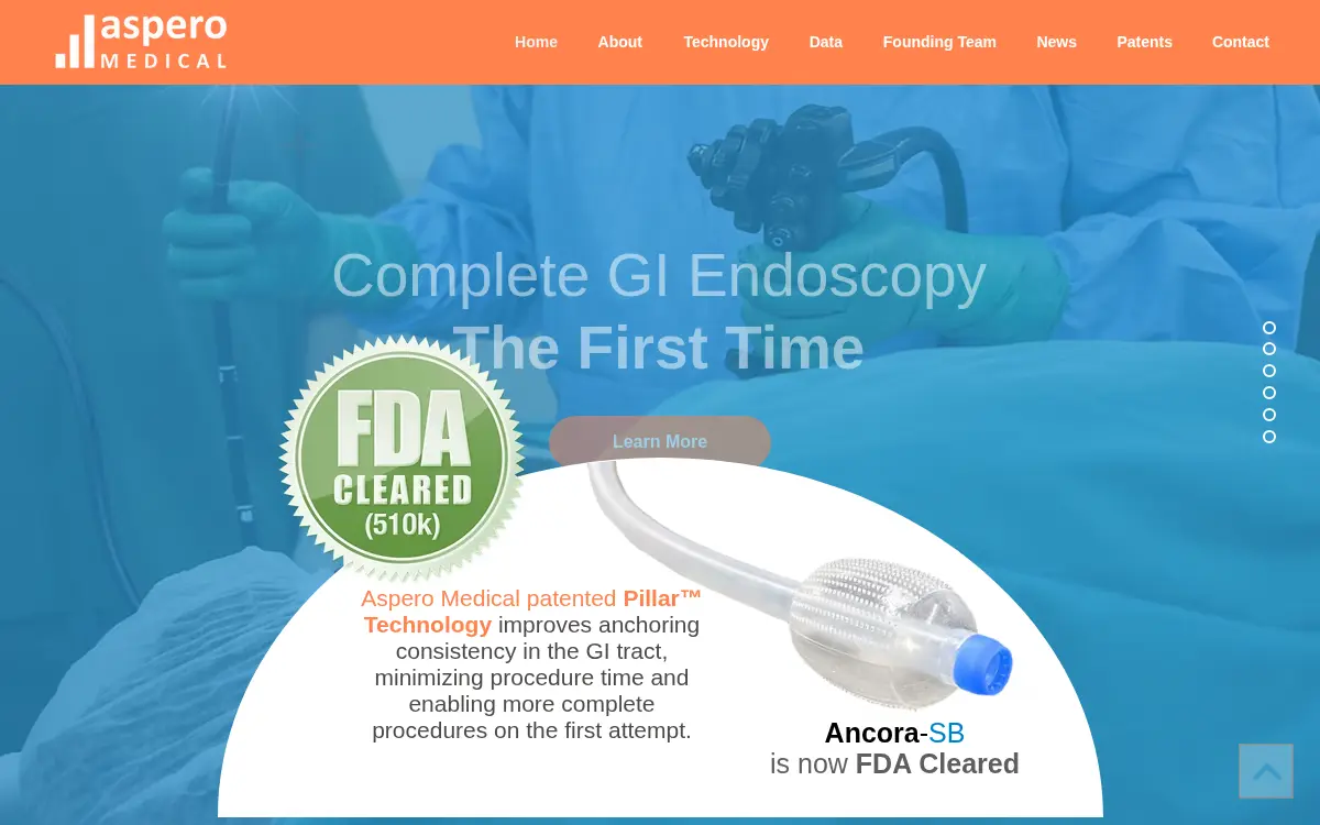 Homepage of Aspero Medical, INC.