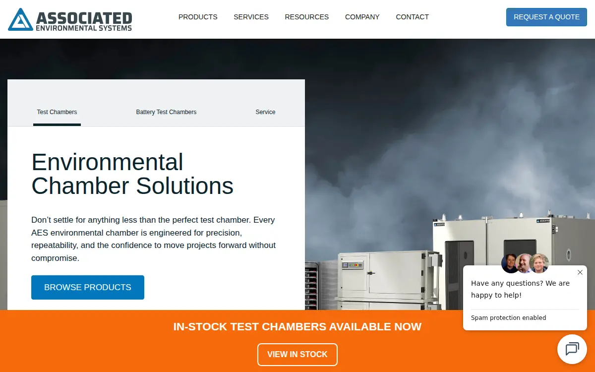 Homepage of Associated Environmental Systems, LLC