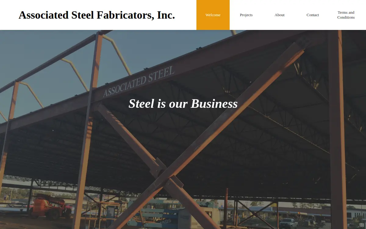 Homepage of Associated Steel Fabricators, INC.