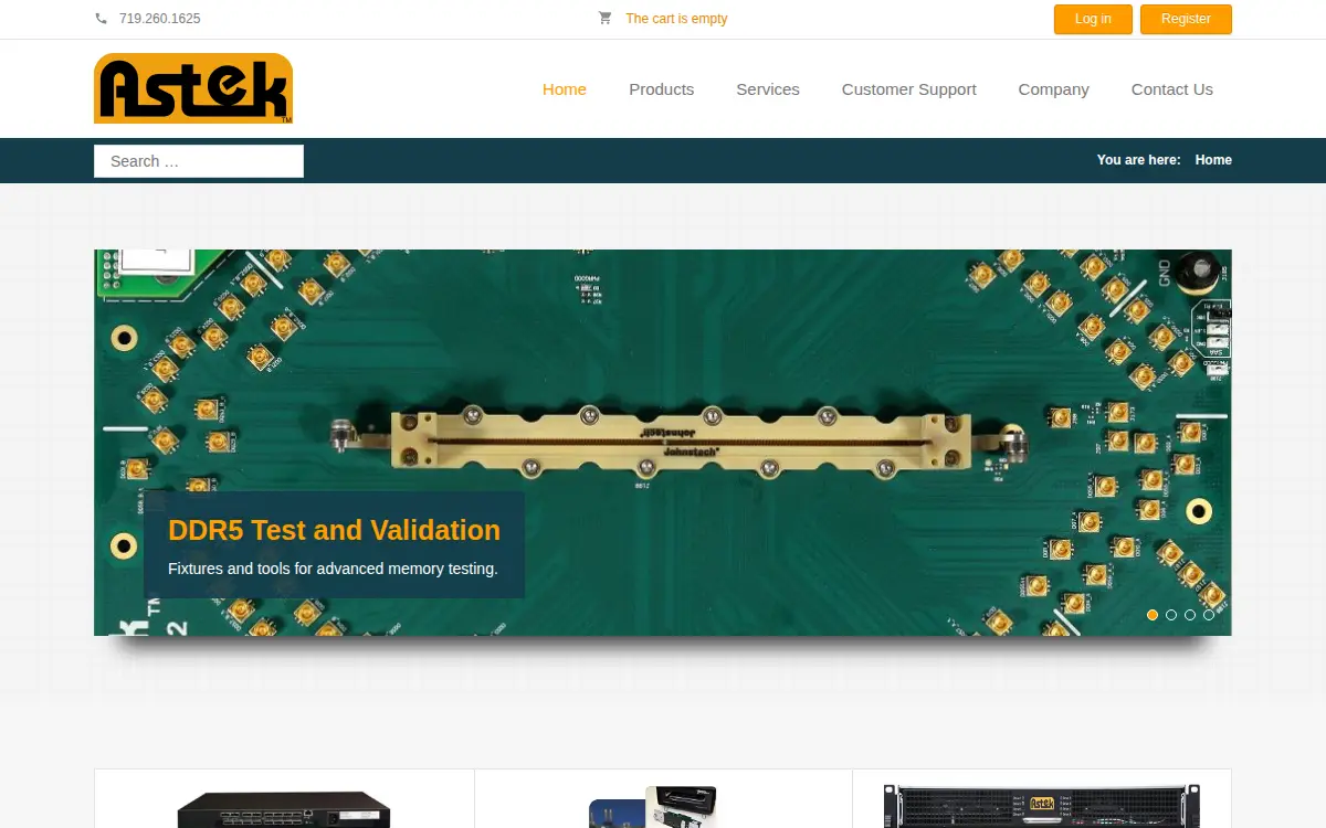 Homepage of Astek Corporation