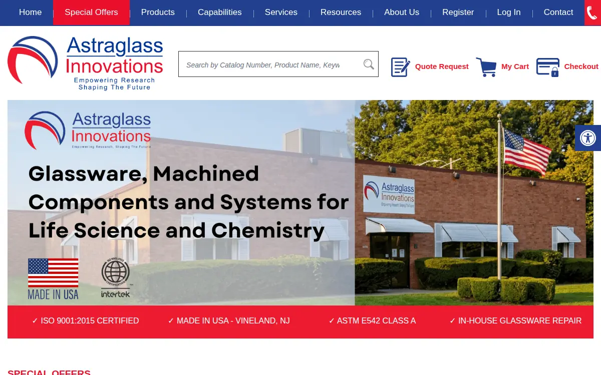 Homepage of Astraglass Innovations, INC