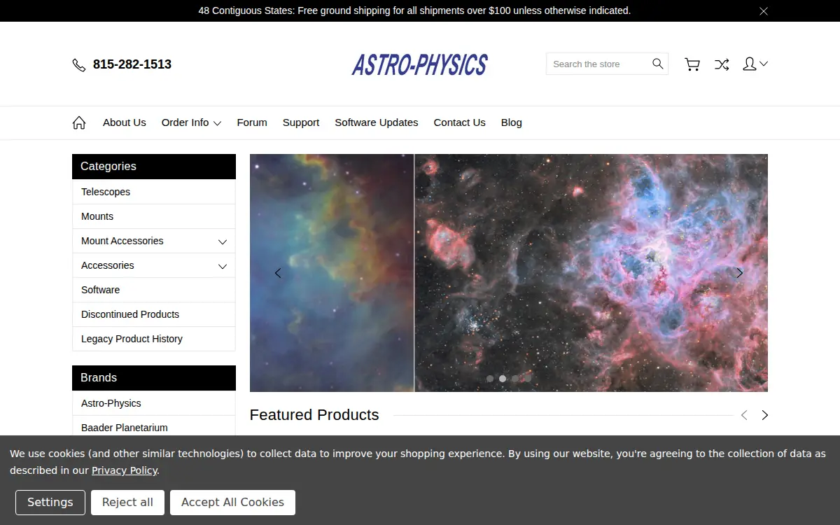 Homepage of Astro-physics INC