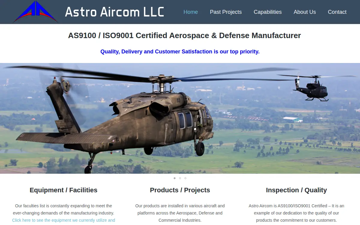 Homepage of Astro Aircom LLC