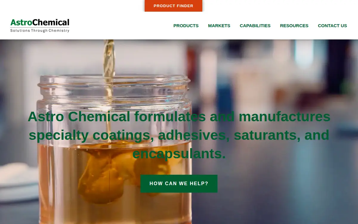 Homepage of Astro Chemical Company, INC.