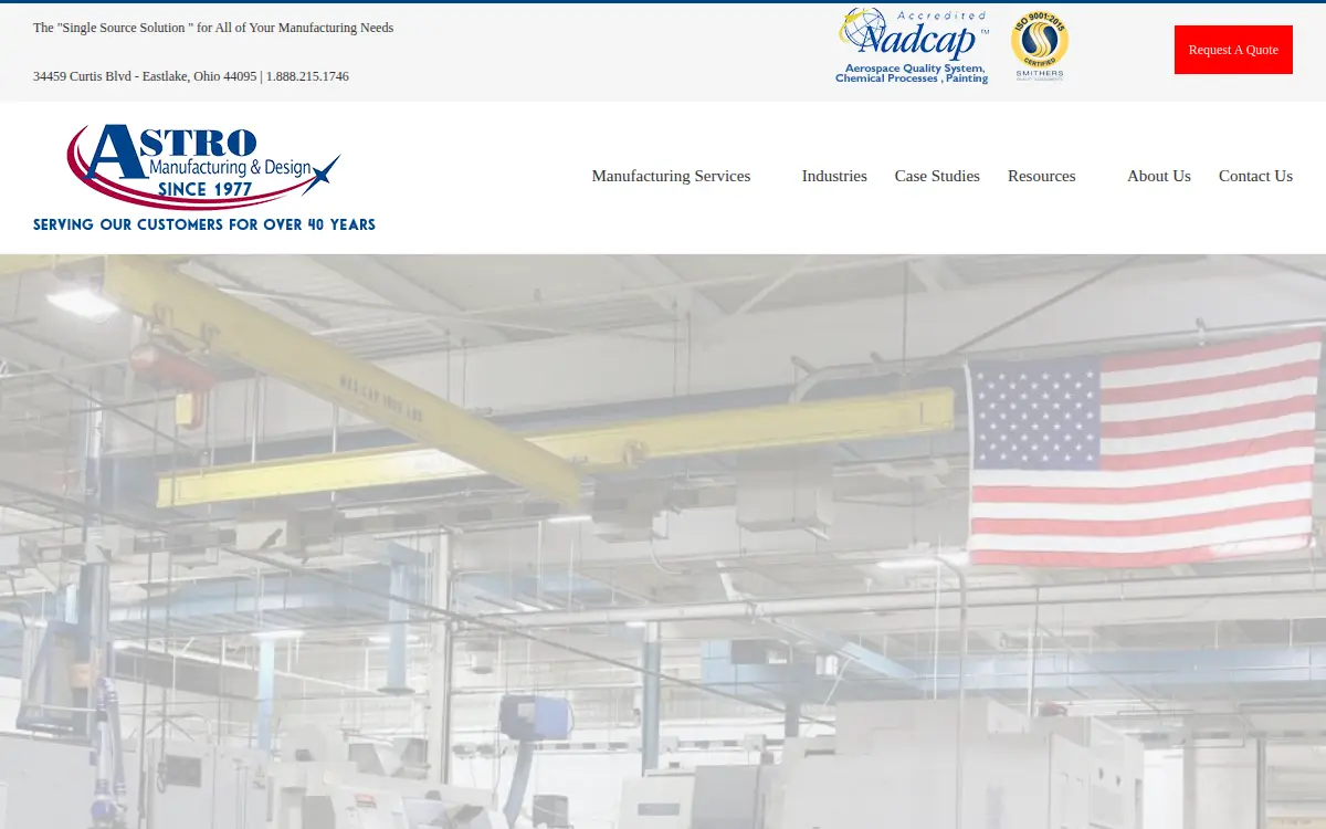 Homepage of Astro Manufacturing & Design INC