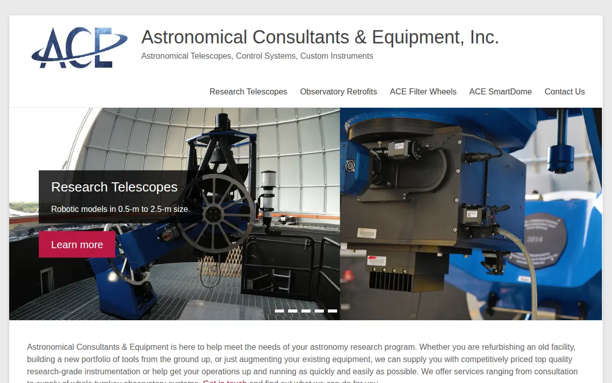 Homepage of Astronomical Consultants & Equipment, INC.