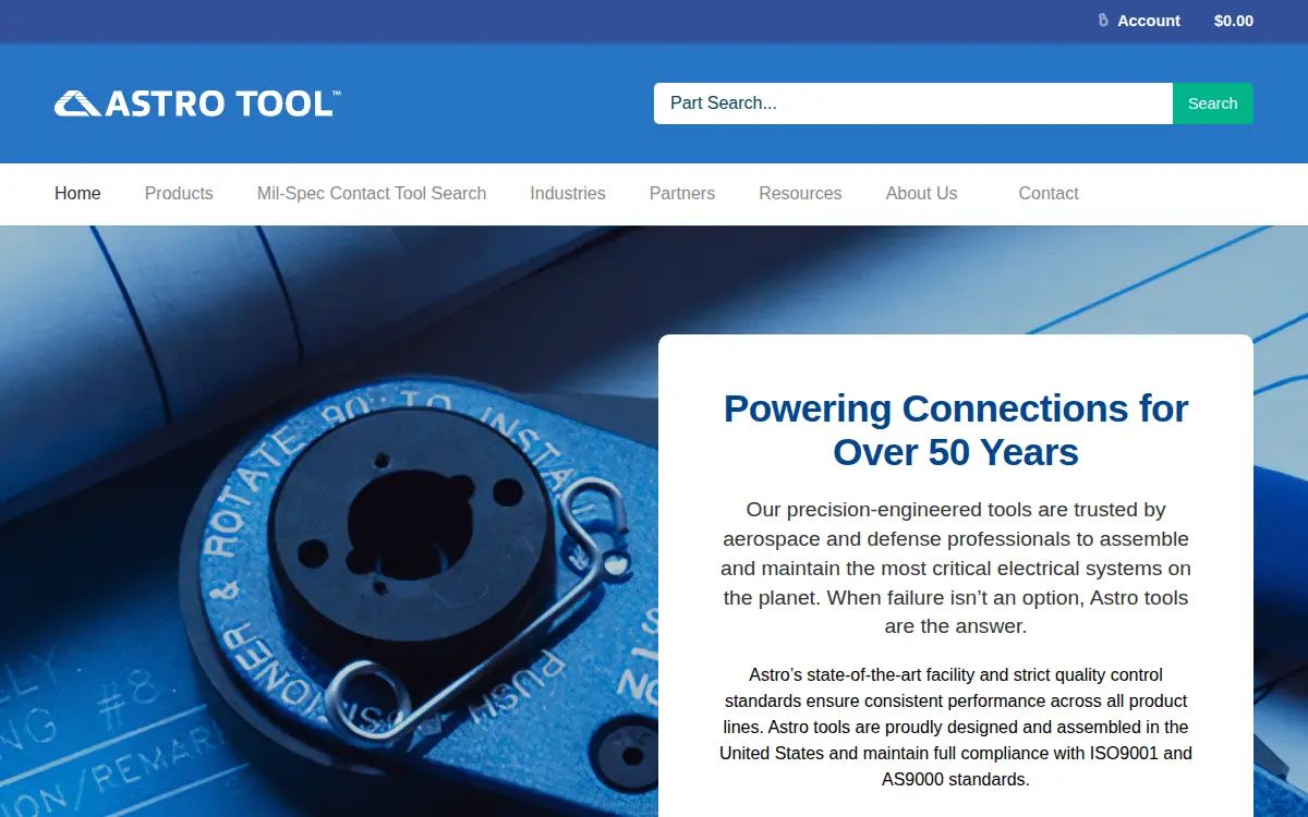 Homepage of Astro Tool CORP.